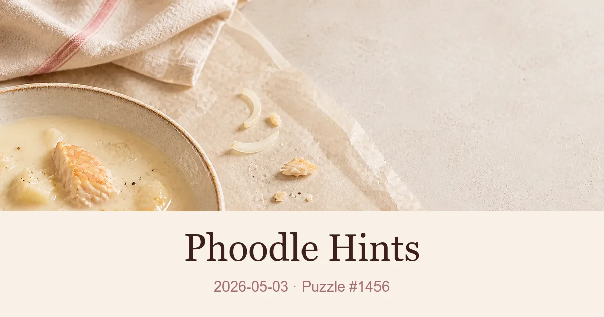 Phoodle Hints cover for 2026-05-03, puzzle 1456