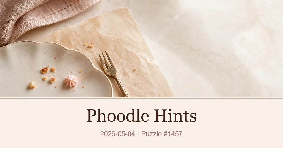 Phoodle Hints cover for 2026-05-04, puzzle 1457