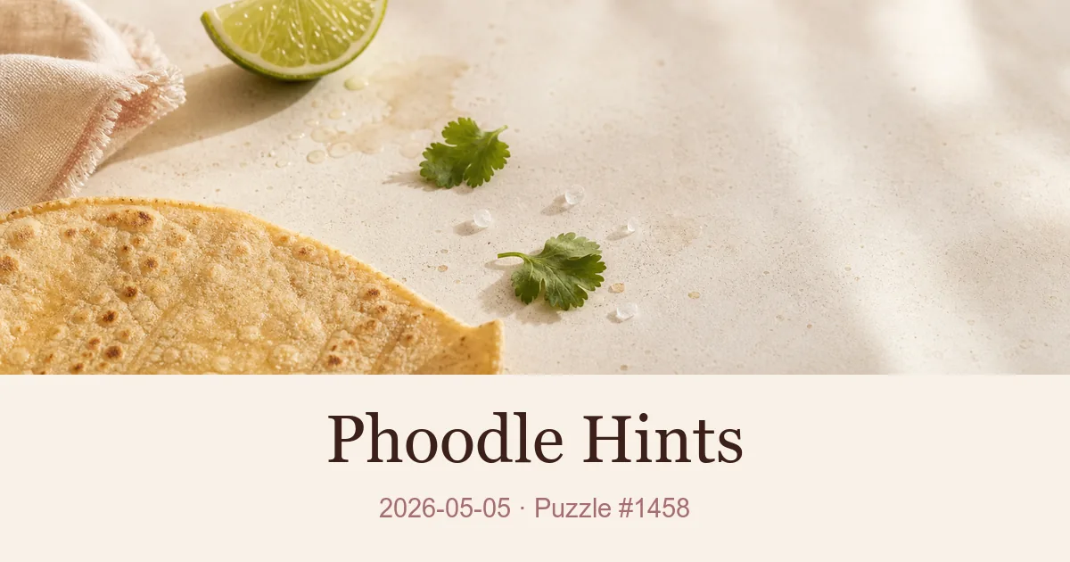 Phoodle Hints cover for 2026-05-05, puzzle 1458