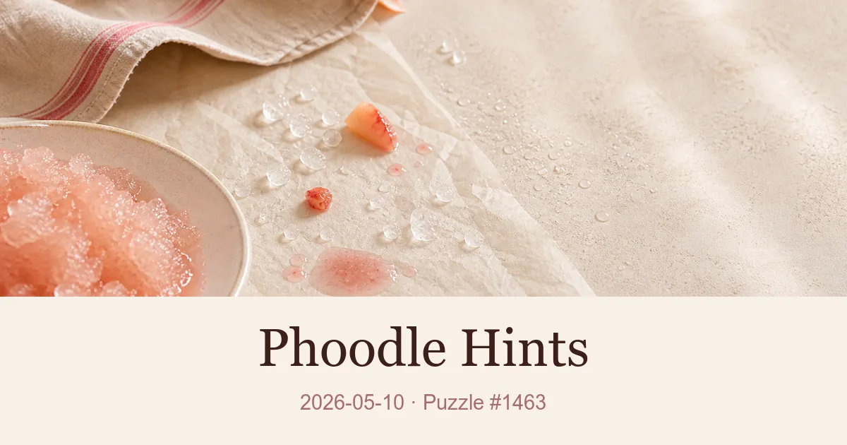 Phoodle Hints cover for 2026-05-10, puzzle 1463