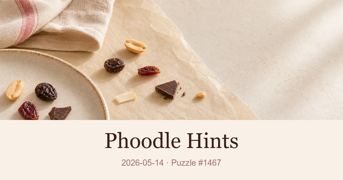 Phoodle Hints cover for 2026-05-14, puzzle 1467
